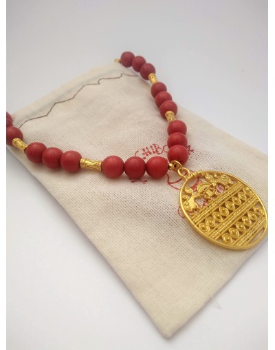 Collar Piedra Natural Coral