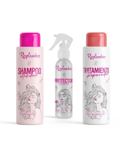 Kit Resplandece Restauración | Shampoo + Tratamiento +. Termoprotector