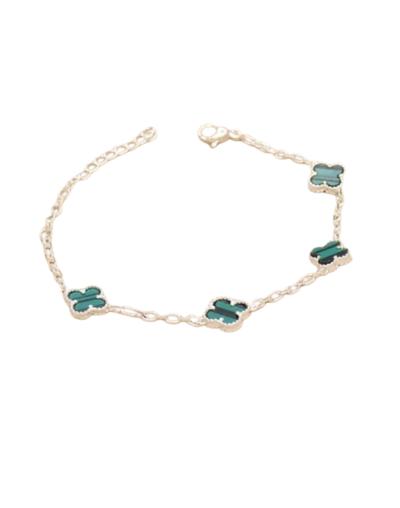 PULSERA MINI TREBOL BAÑO DE PLATA