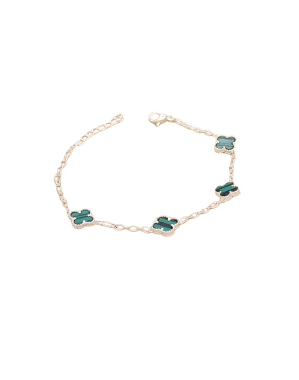 PULSERA MINI TREBOL BAÑO DE PLATA