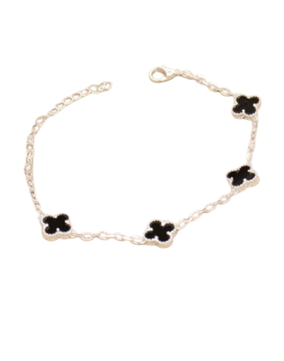 PULSERA MINI TREBOL BAÑO DE PLATA