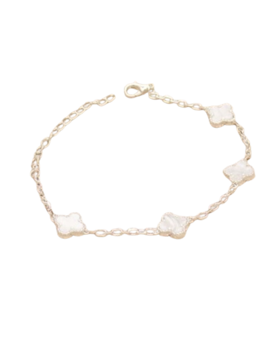 PULSERA MINI TREBOL BAÑO DE PLATA