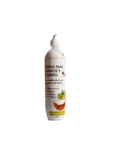 Crema Manos y Cuerpo Aceite de Coco - Dermanat