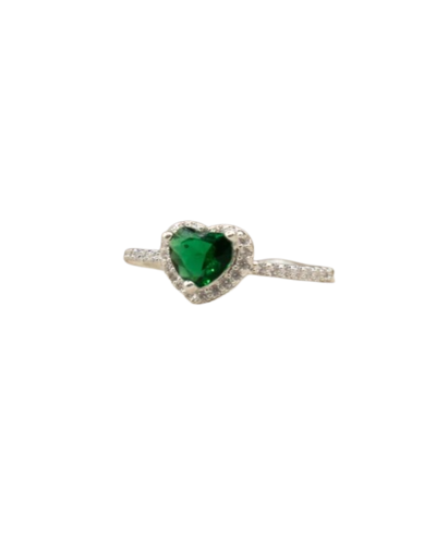 ANILLO CORAZÓN ZIRCÓN BAÑO DE PLATA
