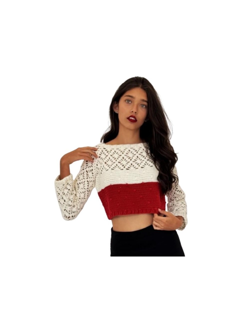 SACO BLANCO Y ROJO