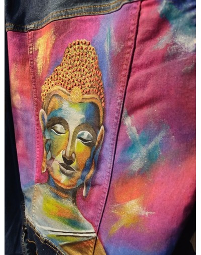 Chaqueta jean Buda pintado 