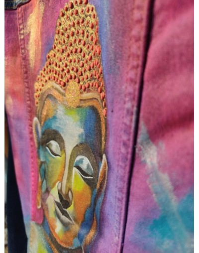 Chaqueta jean Buda pintado 
