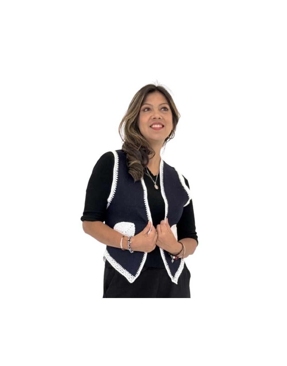 CHALECO JEAN CON APLIQUES
