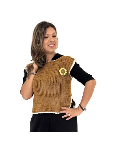 CHALECO CERRADO COLOR TABACO