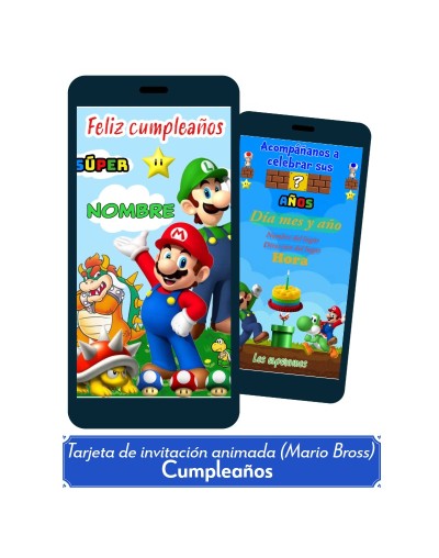 Invitación animada para cumpleaños (Mario Bross)