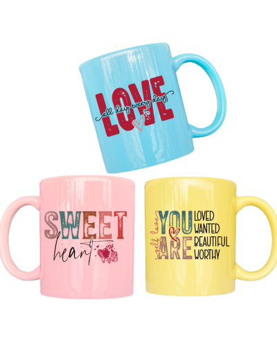 Mug Pastel Personalizado   Colores de Amor con Frases Especiales