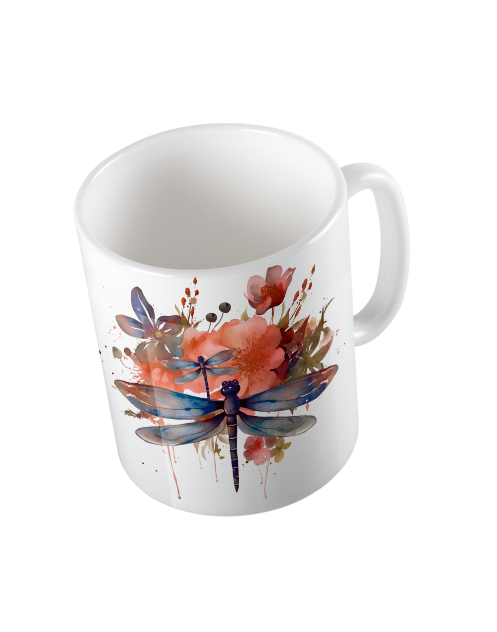 Mug Premium 11oz  Diseño Libélula  y Café Especial y Caja Personalizada