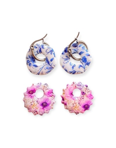 Aretes MI DOLÇA -  Porcelana y Rosas
