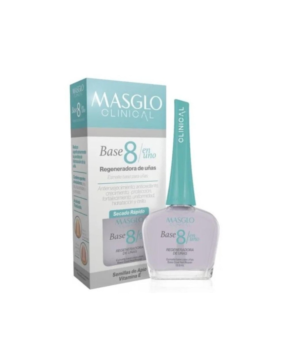 MASGLO CLINICAL BASE 8 EN UNO REGENERADORA DE UÑAS 13ML