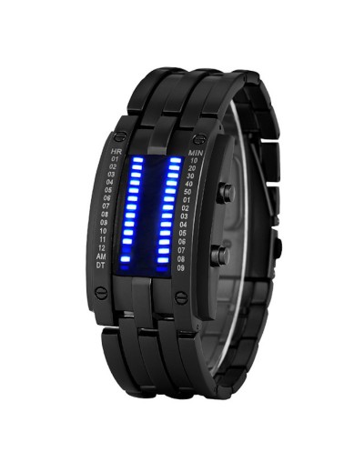 Reloj Electrónico Binario Casual Unisex 20Cm Negro
