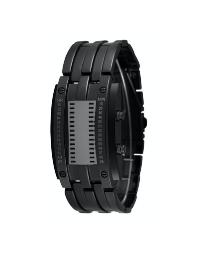 Reloj Electrónico Binario Casual Unisex 20Cm Negro