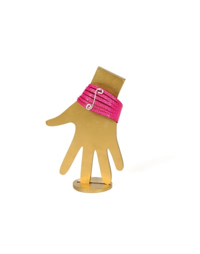 Pulsera  cintas de cuero y plata