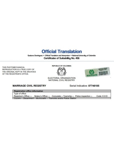 Traducciones oficiales 