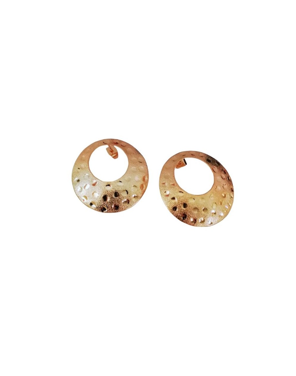 Aretes Babero Martillado Bronce