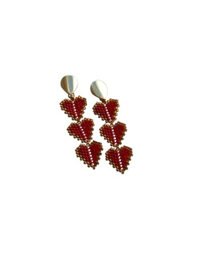 Aretes miyuki Corazon largos 