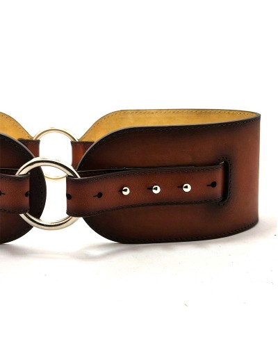 Fajon de anillos en cuero pintado a mano