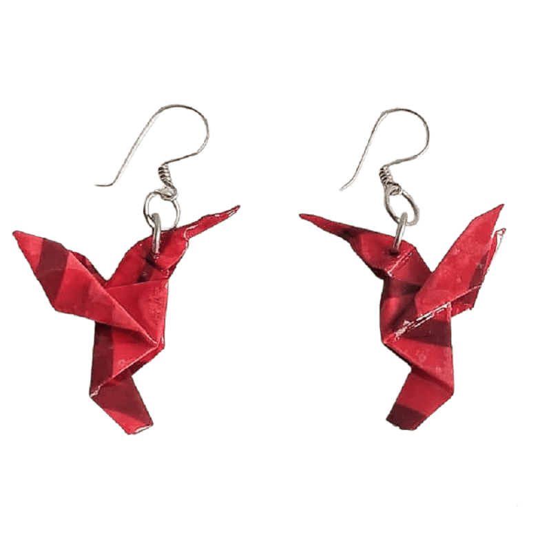 Aretes origami colibri 