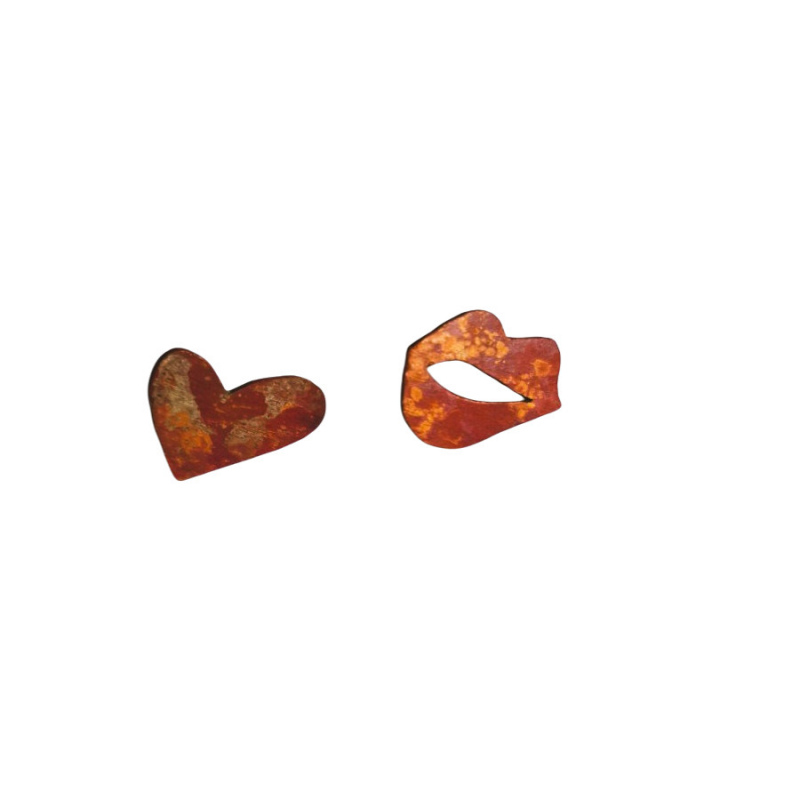Aretes en cobre topos de cobre aretes con diseño de boca y corazón aretes pequeños studs