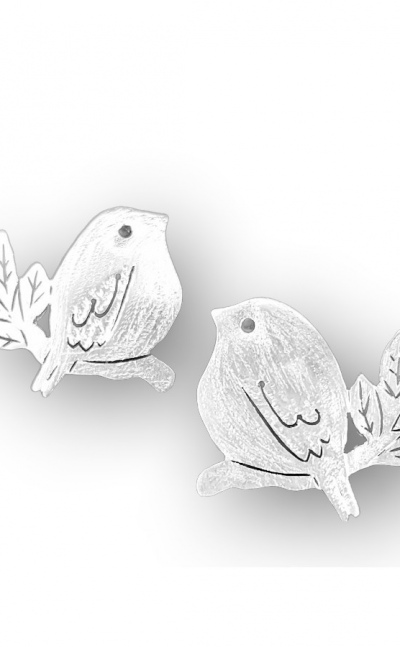 Aretes en plata pendientes de plata aretes de diseño de copetón aretes de aves aretes de pajaritos
