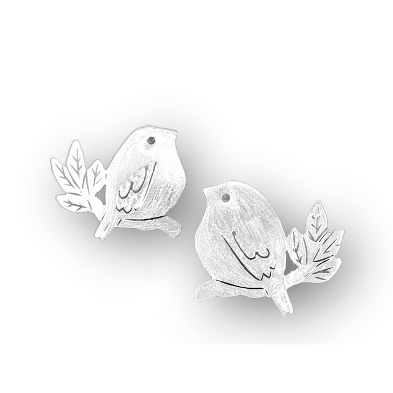 Aretes en plata pendientes de plata aretes de diseño de copetón aretes de aves aretes de pajaritos