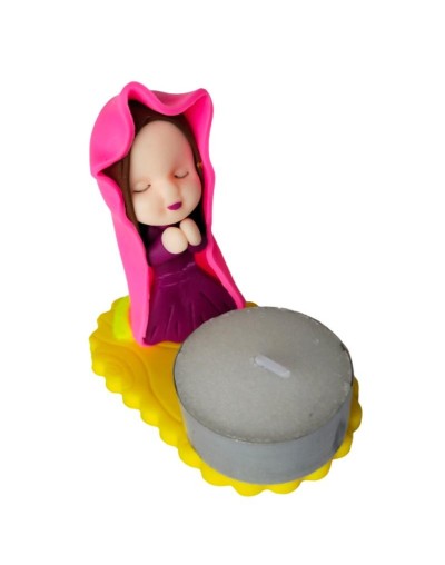 VIRGENCITAS PORTAVELAS PORCELANICRON VIRGEN MARIA 