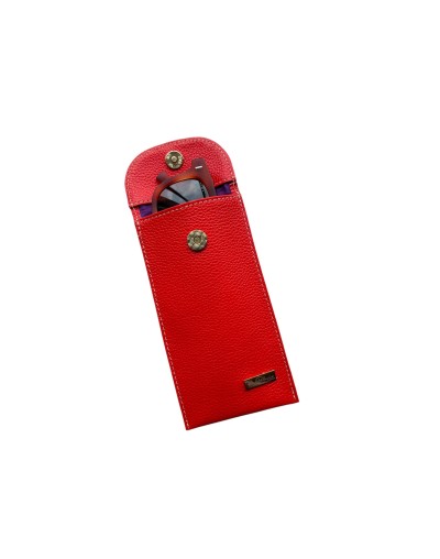 Estuche cuero gafas con tapa