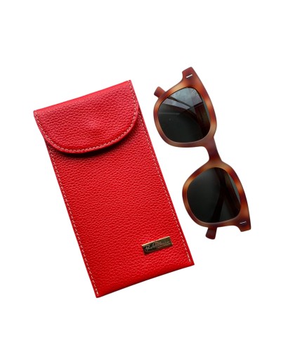 Estuche cuero gafas con tapa