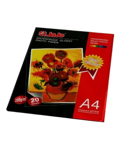 PAPEL FOTOGRAFICO JOJO A4 200 GRS PQT X 20 HJS